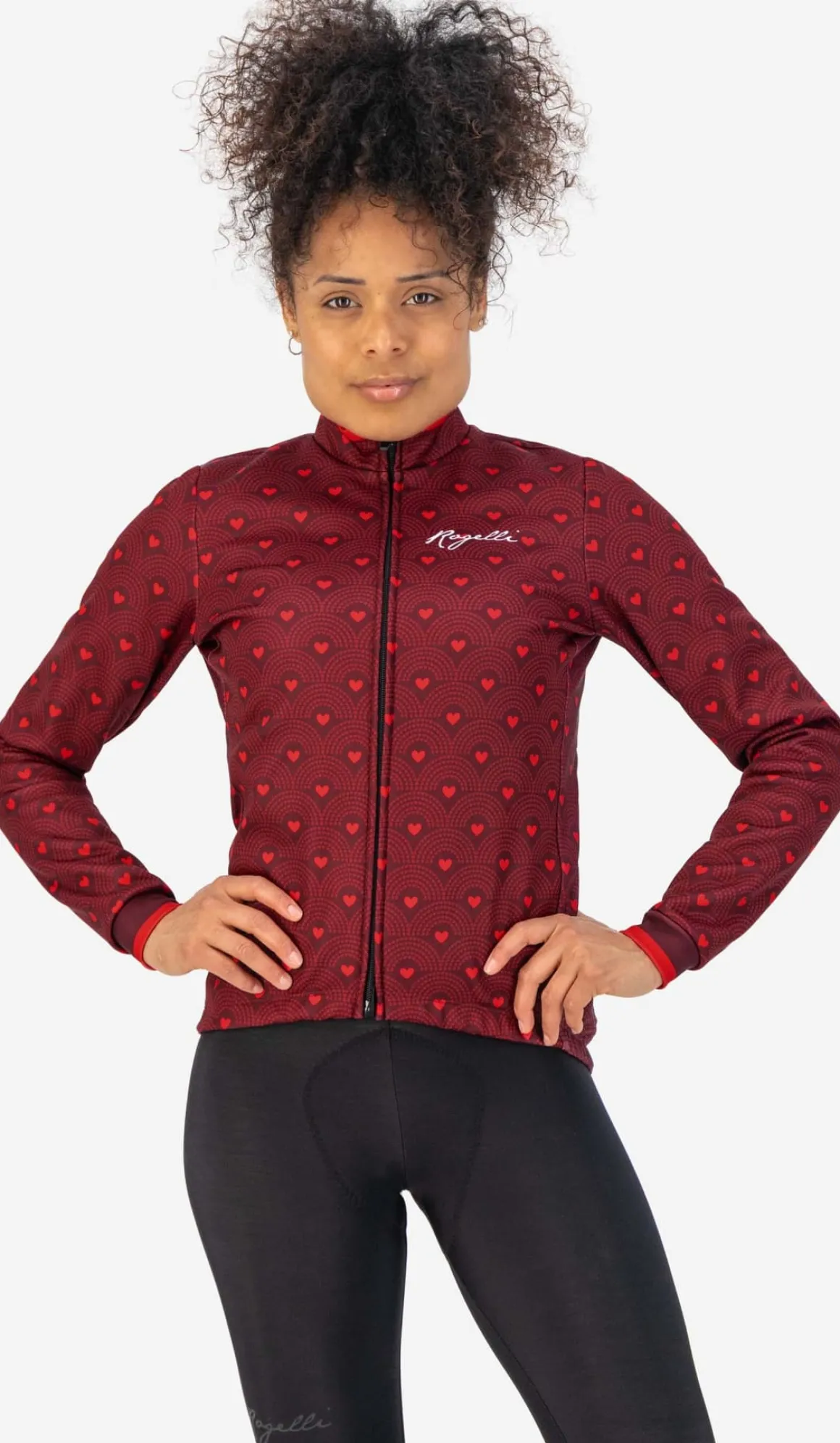 DamskakurtkazimowasoftshellzoddychającympanelemnaplecachRogelliHEARTS,bordowo-czerwona