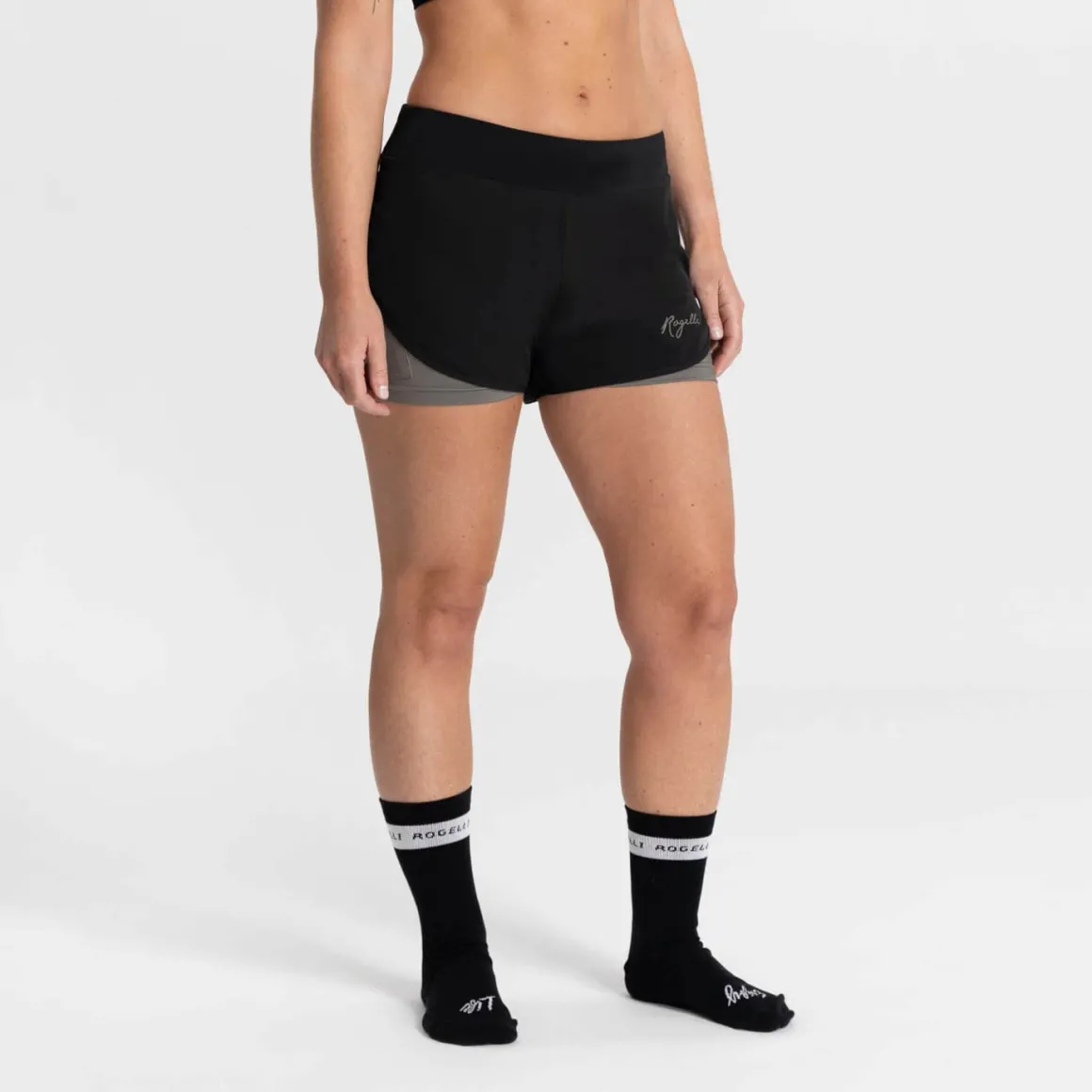 Damskiespodenkidobiegania2w1RogelliKYA,czarno-szare