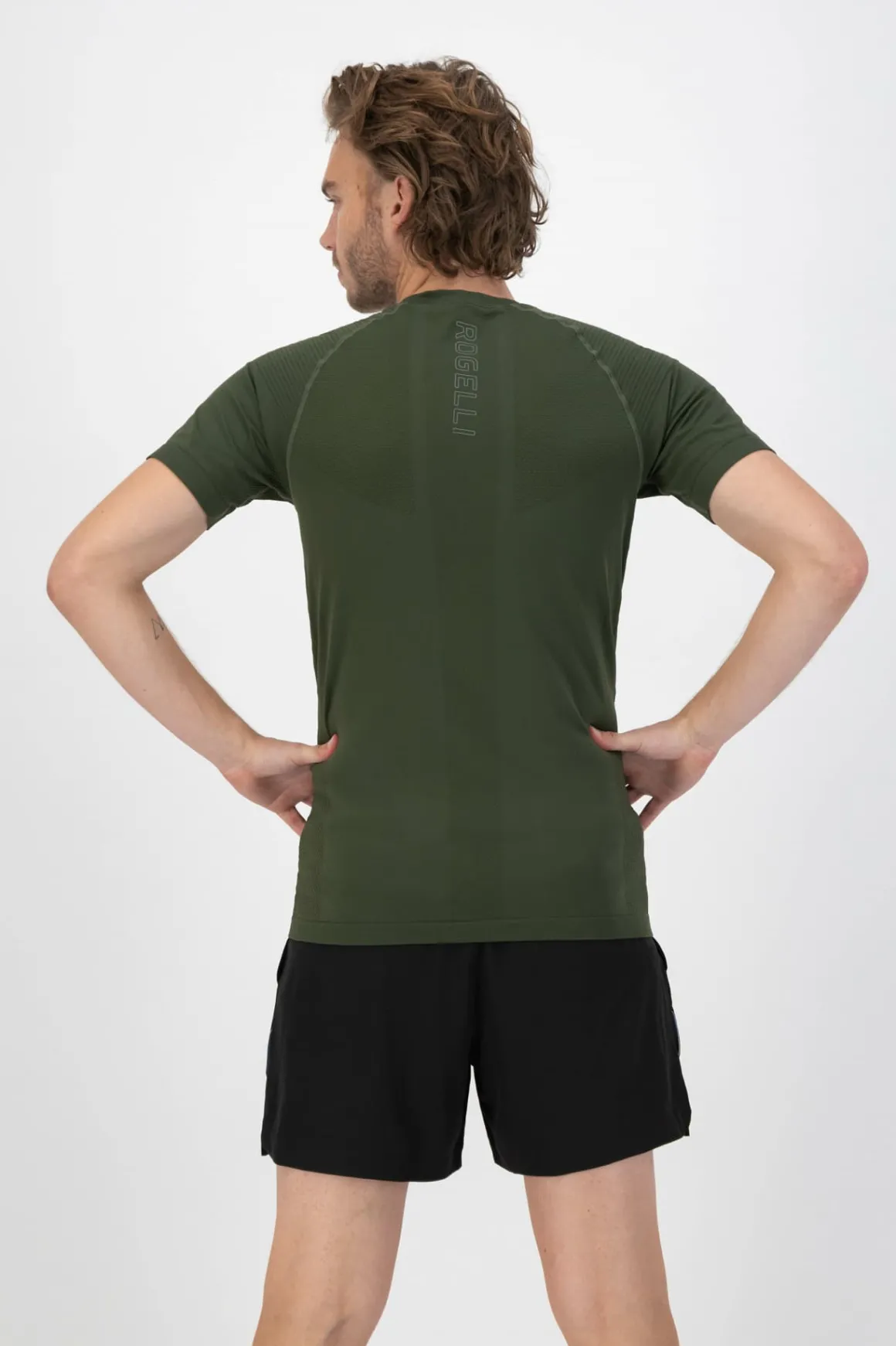 FunkcyjnakoszulkabezszwowaRogelliESSENTIAL,khaki