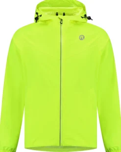 KurtkaprzeciwdeszczowaRogelliCOMMUTERCOREzkapturemibocznymikieszeniami,fluor