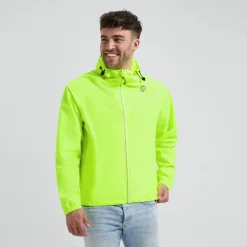 KurtkaprzeciwdeszczowaRogelliCOMMUTERCOREzkapturemibocznymikieszeniami,fluor