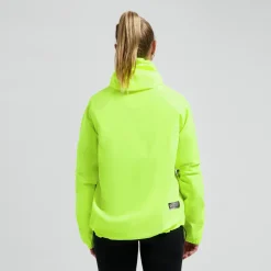 KurtkaprzeciwdeszczowaRogelliCOMMUTERCOREzkapturemibocznymikieszeniami,fluor