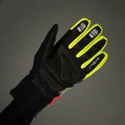 ŚrednioocieplonenieprzemakalnerękawiczkiChiba2ndSKIN,czarno-odblaskowozółte