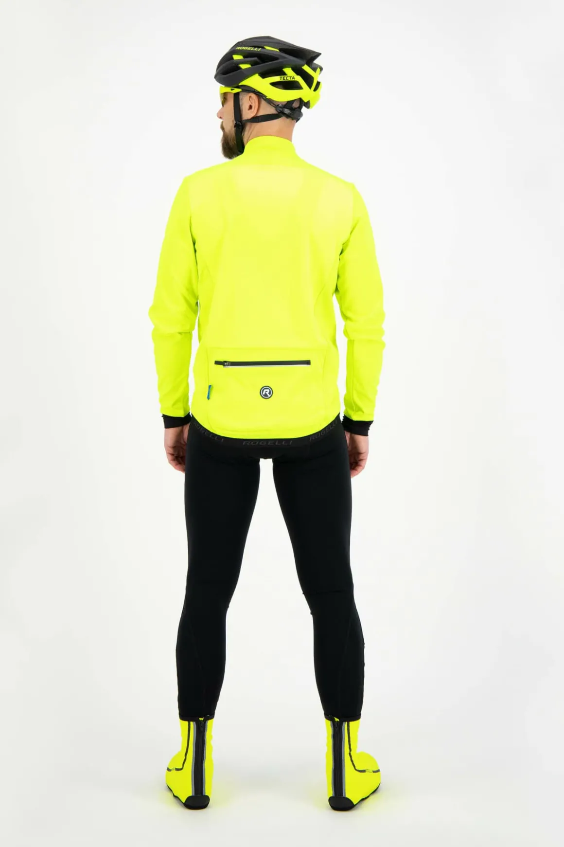 SoftshellowakurtkazoddychającymtylnimpanelemRogelliCORE,żółtaodblaskowa