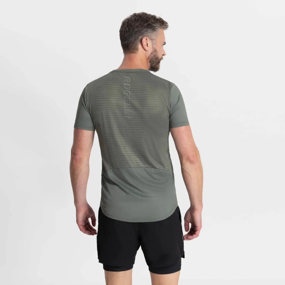 SportowakoszulkafunkcyjnaRogelliCORE,szara-khaki